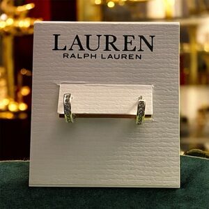 Lauren Ralph Lauren Silver Tone Hoops Huggie Earrings.NWT